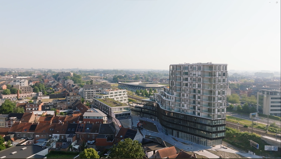 KA Construct réalise un mur-rideau avec un mouvement ondulé