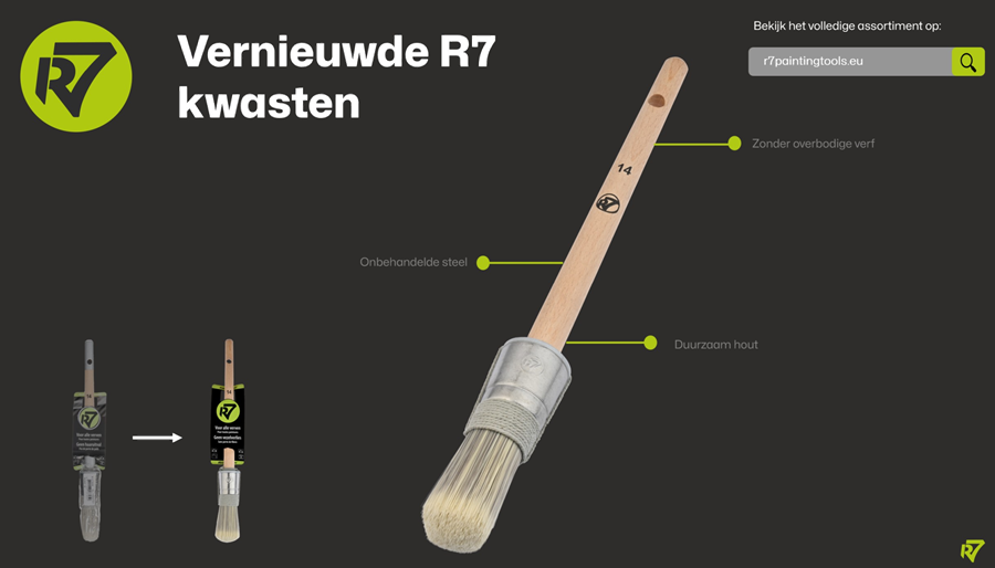 R7 verfkwasten zijn vanaf heden (nog) milieuvriendelijker