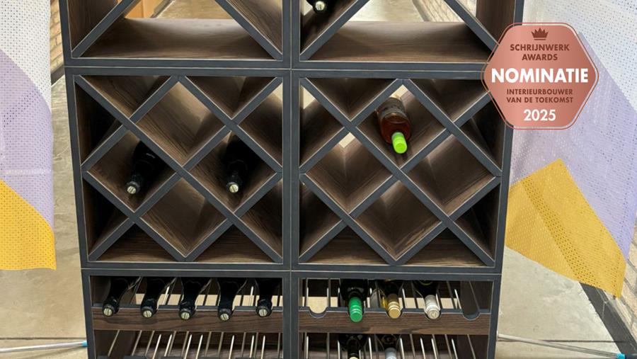 Modern wijnrek met strak lijnenspel