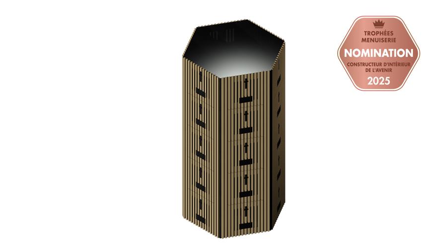 Columbarium minimaliste en mdf noir et pin