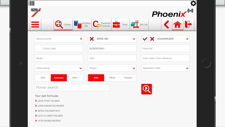 Phoenix, le logiciel de gestion des couleurs de Spies Hecker, existe dorénavant sous forme d’application